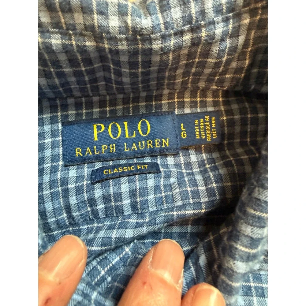 POLO RALPH LAUREN Blue Heather Multi men's large classic‎ fit